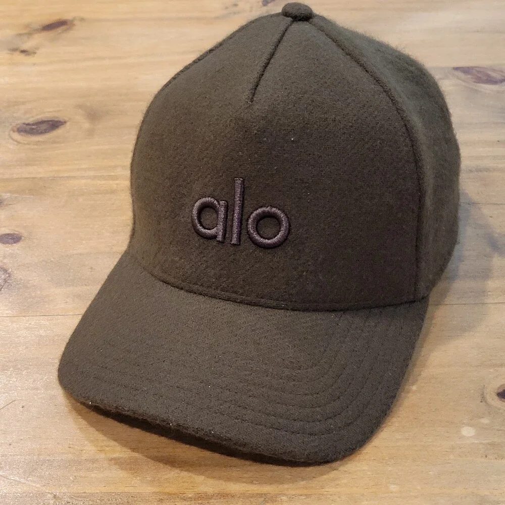 Alo Hat Cap Brown Strap Back Wool Nylon Cashmere Blend One Size District